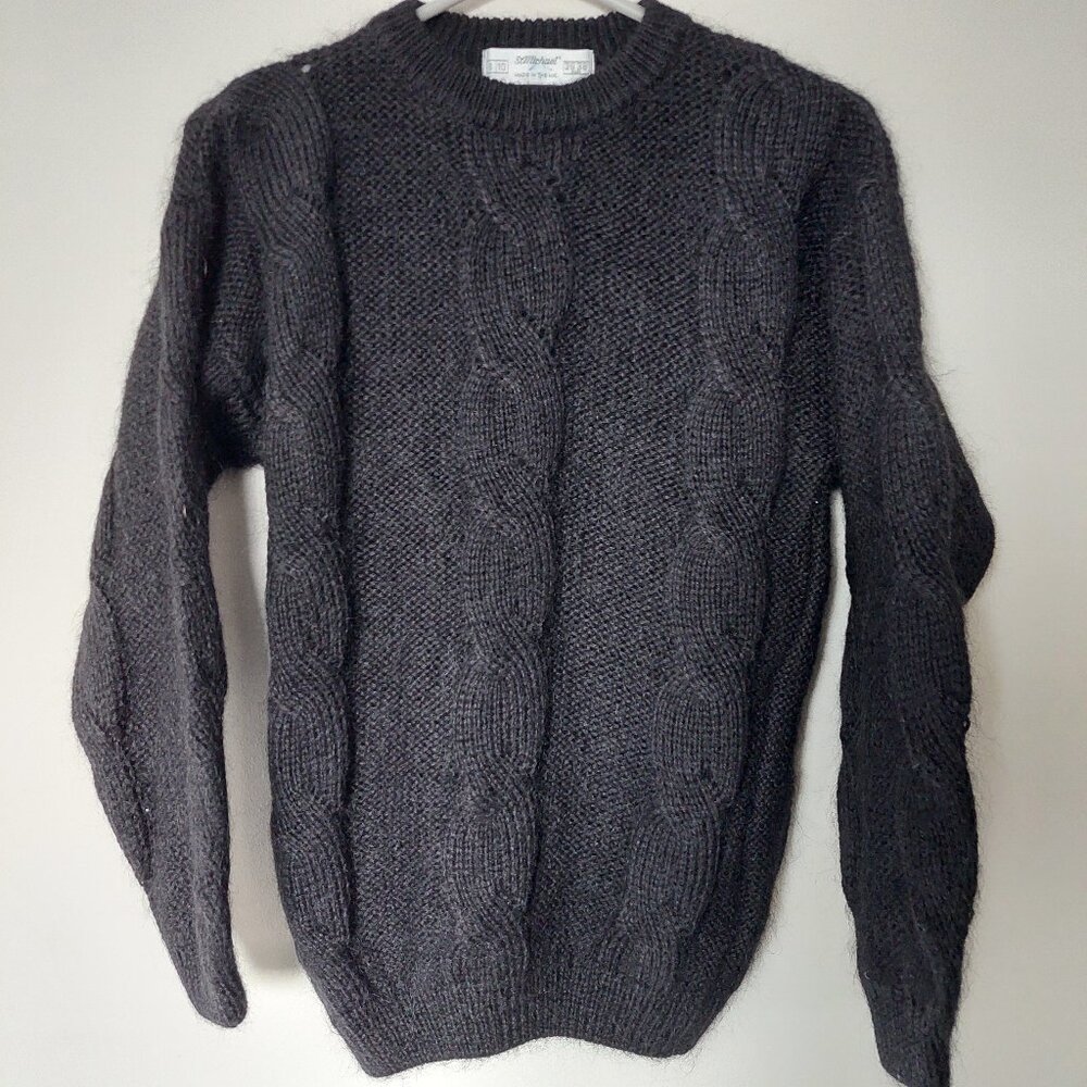 Vintage St Michael Black cable knit sweater made in UK Women's UK8/10 US4/6